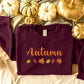 Embroidered Autumn Sweatshirt, Fall Leaves Crewneck Sweatshirt, Vintage Thanksgiving Foliage Jumper, Autumn Season Matching Clothing Gifts