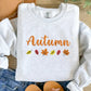 Embroidered Autumn Sweatshirt, Fall Leaves Crewneck Sweatshirt, Vintage Thanksgiving Foliage Jumper, Autumn Season Matching Clothing Gifts
