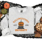 Halloween Town University Sweatshirt, Embroidered Halloween Pumpkin Jumper, Spooky Season Crewneck Sweater, Halloween Ghost Unisex Outfits