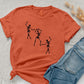 Skeleton Dancing Halloween T Shirt, Funny Skeletons Printed Shirts, Funny Halloween Skeleton Tee Tops, Comfy Unisex Halloween Party Outfits