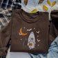 Embroidered Halloween Ghost Sweatshirt, Halloween Pumpkin Sweater, Unisex Crewneck Jumper, Halloween Sweater, Spooky Season Autumn Fall Gift