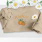 Embroidered Pumpkin Sweatshirt, Halloween Pumpkin Crewneck Sweater, Eco Pumpkin Jumper, Autumn Fall Spooky Season Jumpers, Halloween Outfits