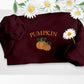 Embroidered Pumpkin Sweatshirt, Halloween Pumpkin Crewneck Sweater, Eco Pumpkin Jumper, Autumn Fall Spooky Season Jumpers, Halloween Outfits