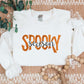 Embroidered Spooky Season Sweatshirt, Retro Halloween Sweaters, Family Matching Trendy Autumn Jumper, Unisex Adults Tops, Halloween Outfits