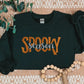 Embroidered Spooky Season Sweatshirt, Retro Halloween Sweaters, Family Matching Trendy Autumn Jumper, Unisex Adults Tops, Halloween Outfits