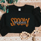 Embroidered Spooky Season Sweatshirt, Retro Halloween Sweaters, Family Matching Trendy Autumn Jumper, Unisex Adults Tops, Halloween Outfits