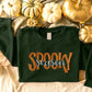 Embroidered Spooky Season Sweatshirt, Retro Halloween Sweaters, Family Matching Trendy Autumn Jumper, Unisex Adults Tops, Halloween Outfits