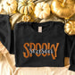 Embroidered Spooky Season Sweatshirt, Retro Halloween Sweaters, Family Matching Trendy Autumn Jumper, Unisex Adults Tops, Halloween Outfits