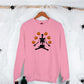 Halloween Sweatshirts, Yoga Skeleton Winking Pumpkins Printed Sweater, Aesthetic Halloween Skeleton Pumpkin Jumper, Unisex Halloween Outfits