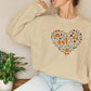 Vintage Fall Pumpkins Sweatshirt, Autumn Leaves Heart Printed Sweater, Halloween Spooky Season Jumper, Thanksgiving Matching Clothing Gifts