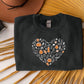 Vintage Fall Pumpkins Sweatshirt, Autumn Leaves Heart Printed Sweater, Halloween Spooky Season Jumper, Thanksgiving Matching Clothing Gifts