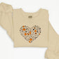 Vintage Fall Pumpkins Sweatshirt, Autumn Leaves Heart Printed Sweater, Halloween Spooky Season Jumper, Thanksgiving Matching Clothing Gifts