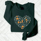 Vintage Fall Pumpkins Sweatshirt, Autumn Leaves Heart Printed Sweater, Halloween Spooky Season Jumper, Thanksgiving Matching Clothing Gifts