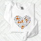 Vintage Fall Pumpkins Sweatshirt, Autumn Leaves Heart Printed Sweater, Halloween Spooky Season Jumper, Thanksgiving Matching Clothing Gifts