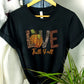 Love Fall Y'All Printed Shirt, Vintage Halloween Pumpkin Tee Shirt, Thanksgiving Peace Love Shirt, Fall Vibes Top, Halloween Clothing Gift