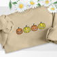 Halloween Jumper, Embroidered Pumpkin Face Halloween Sweatshirt, Autumn Fall Season Vintage Sweater, Comfy Unisex Outfit