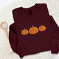 Pumpkin Sweatshirt, Embroidered Autumn Crewneck Jumper, Halloween Sweater, Fall Season Pumpkin Design Embroidery Comfy Top, EmbroideryCrafts