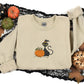 Black Cat Halloween Sweatshirt, Embroidered Cat and Pumpkin Sweater, Spooky Season Jumper, Halloween Party Matching Outfits, Cat Lover Gifts