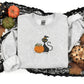 Black Cat Halloween Sweatshirt, Embroidered Cat and Pumpkin Sweater, Spooky Season Jumper, Halloween Party Matching Outfits, Cat Lover Gifts