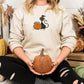 Black Cat Halloween Sweatshirt, Embroidered Cat and Pumpkin Sweater, Spooky Season Jumper, Halloween Party Matching Outfits, Cat Lover Gifts