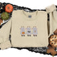 Halloween Animal Ghost Sweatshirt, Embroidered Vintage Bull Ghost Sweater, Family Matching Halloween Jumper, Fall Season Outfit Gift for Him