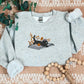 Halloween Black Cat Sweatshirt, Embroidered Vintage Fall Sweater, Cat Lying on Book Jumper, Fall Pumpkin Outfits, Halloween Gift for Hubby