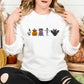 Embroidered Halloween Cats Sweatshirt, Cute Autumn Fall Sweater, Ghosts Cats Halloween Jumper, Cat Lover Gifts, Cat Sweater, Halloween Gifts