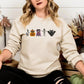 Embroidered Halloween Cats Sweatshirt, Cute Autumn Fall Sweater, Ghosts Cats Halloween Jumper, Cat Lover Gifts, Cat Sweater, Halloween Gifts