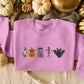 Embroidered Halloween Cats Sweatshirt, Cute Autumn Fall Sweater, Ghosts Cats Halloween Jumper, Cat Lover Gifts, Cat Sweater, Halloween Gifts