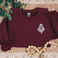 Embroidered Ghost Halloween Jumper, Cute Halloween Monogrammed Jumper, Ghost with Coffee Sweaters, Trendy Halloween Jumper, Autumn Fall Gift