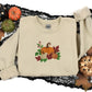 Autumn Pumpkins Embroidered Sweatshirt, Autumn Fall Leaves Crewneck Jumper, Spooky Season Fall Clothing, Halloween Outfit, Autumn Fall Gifts
