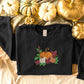 Autumn Pumpkins Embroidered Sweatshirt, Autumn Fall Leaves Crewneck Jumper, Spooky Season Fall Clothing, Halloween Outfit, Autumn Fall Gifts