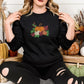 Autumn Pumpkins Embroidered Sweatshirt, Autumn Fall Leaves Crewneck Jumper, Spooky Season Fall Clothing, Halloween Outfit, Autumn Fall Gifts