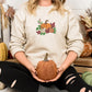 Autumn Pumpkins Embroidered Sweatshirt, Autumn Fall Leaves Crewneck Jumper, Spooky Season Fall Clothing, Halloween Outfit, Autumn Fall Gifts