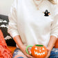 Halloween Ghost Ice Coffee Sweater, Little Ghost Monogram Printed Sweatshirt, Halloween Ghost Jumper, Unisex Crewneck Top, Halloween Outfits