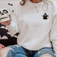 Halloween Ghost Ice Coffee Sweater, Little Ghost Monogram Printed Sweatshirt, Halloween Ghost Jumper, Unisex Crewneck Top, Halloween Outfits