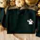 Halloween Ghost Ice Coffee Sweater, Little Ghost Monogram Printed Sweatshirt, Halloween Ghost Jumper, Unisex Crewneck Top, Halloween Outfits