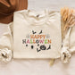 Happy Halloween Embroidered Sweatshirt, Halloween Season Comfy Colors Sweaters, Family Matching Halloween Crewneck Jumper, Autumn Fall Gifts
