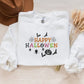 Happy Halloween Embroidered Sweatshirt, Halloween Season Comfy Colors Sweaters, Family Matching Halloween Crewneck Jumper, Autumn Fall Gifts