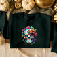 Vintage Floral Skull Halloween Jumper, Halloween Skull Sweatshirt, Halloween Unisex Comfy Sweaters, Autumn Fall Clothing, Spooky Season Tops