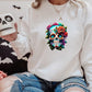 Vintage Floral Skull Halloween Jumper, Halloween Skull Sweatshirt, Halloween Unisex Comfy Sweaters, Autumn Fall Clothing, Spooky Season Tops