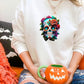 Vintage Floral Skull Halloween Jumper, Halloween Skull Sweatshirt, Halloween Unisex Comfy Sweaters, Autumn Fall Clothing, Spooky Season Tops