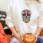 Retro Floral Skull Halloween Jumper, Halloween Skull Sweatshirt, Halloween Unisex Comfy Sweater, Autumn Fall Clothing, Spooky Season Outfits