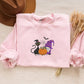 Fall Cat and Gnome Sweater, Halloween Pumpkin Embroidered Sweatshirt, Vintage Black Cat Matching Jumper, Spooky Season Gifts for Cat Lovers