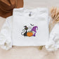 Fall Cat and Gnome Sweater, Halloween Pumpkin Embroidered Sweatshirt, Vintage Black Cat Matching Jumper, Spooky Season Gifts for Cat Lovers