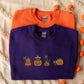 Halloween Cats & Pumpkins Sweatshirt, Embroidered Crew Neck Halloween Jumper, Spooky Season Black Cat Pumpkin Sweatshirt, Free Delivery UK