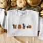 Halloween Cats & Pumpkins Sweatshirt, Embroidered Crew Neck Halloween Jumper, Spooky Season Black Cat Pumpkin Sweatshirt, Free Delivery UK