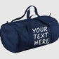 Custom Gym Barrel Bag, Personalised Text Sport Bag, Men Gym Workout Packaway Barrel Bag, Family Picnic Party Storage Duffle Bag, Custom Gift