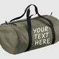 Custom Gym Barrel Bag, Personalised Text Sport Bag, Men Gym Workout Packaway Barrel Bag, Family Picnic Party Storage Duffle Bag, Custom Gift