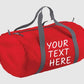 Custom Gym Barrel Bag, Personalised Text Sport Bag, Men Gym Workout Packaway Barrel Bag, Family Picnic Party Storage Duffle Bag, Custom Gift